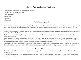 Ch. 13: Approaches to Treatment