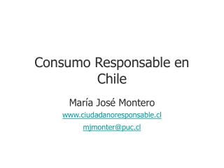 Consumo Responsable en Chile