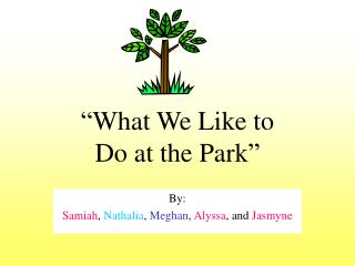 “What We Like to Do at the Park”