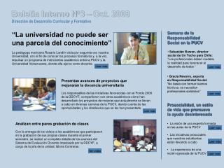 Boletín Interno N°3 – Oct. 2008 Dirección de Desarrollo Curricular y Formativo