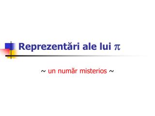 Reprezentări ale lui p