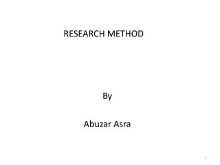RESEARCH METHOD