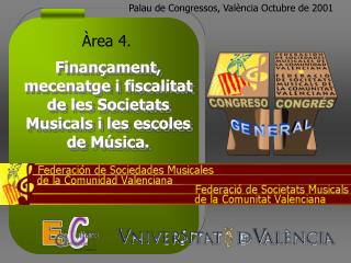 Finançament, mecenatge i fiscalitat de les Societats Musicals i les escoles de Música.