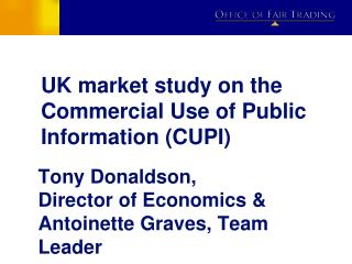 UK market study on the Commercial Use of Public Information (CUPI)