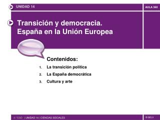 Transición y democracia. España en la Unión Europea
