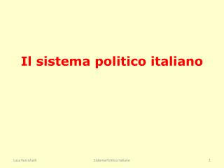 Il sistema politico italiano