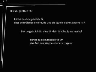Bist du geistlich fit?