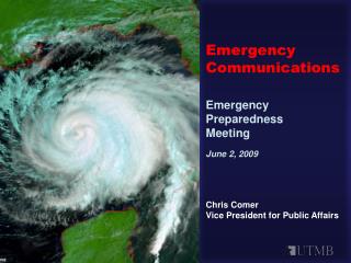 Emergency Communications Emergency Preparedness Meeting June 2, 2009
