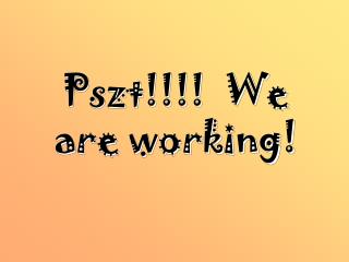 Pszt!!!! We are working !