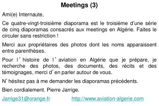 Meetings (3) Ami(e) Internaute,