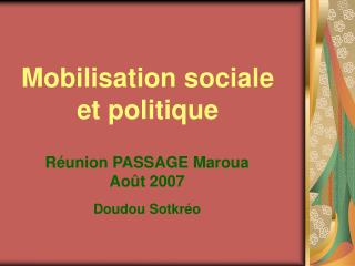 Mobilisation sociale et politique