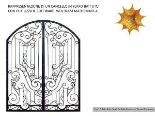 RAPPRESENTAZIONE DI UN CANCELLO IN FERRO BATTUTO CON L’UTILIZZO IL SOFTWARE WOLFRAM MATHEMATICA