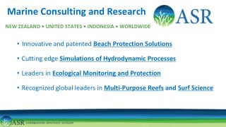 Marine Consulting and Research NEW ZEALAND • UNITED STATES • INDONESIA • WORLDWIDE
