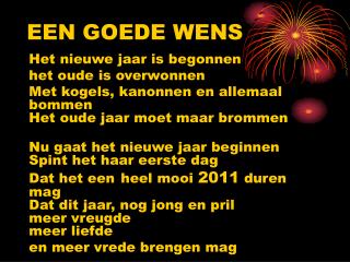 EEN GOEDE WENS