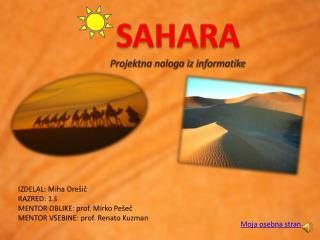 SAHARA Projektna naloga iz informatike