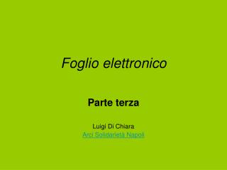 Foglio elettronico