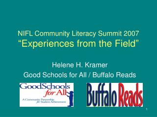 NIFL Community Literacy Summit 2007 “Experiences from the Field”