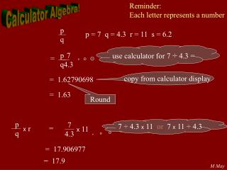 Calculator Algebra!