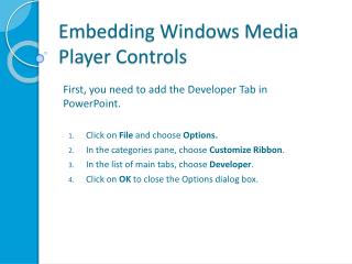 Embedding Windows Media Player Controls