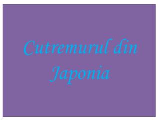 Cutremurul din Japonia