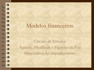 Modelos financeiros