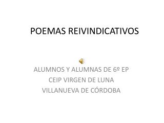 POEMAS REIVINDICATIVOS