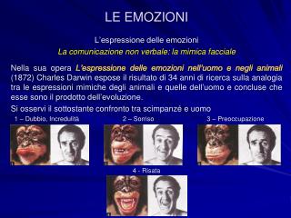 L’espressione delle emozioni La comunicazione non verbale: la mimica facciale