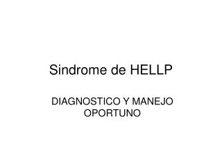 Sindrome de HELLP