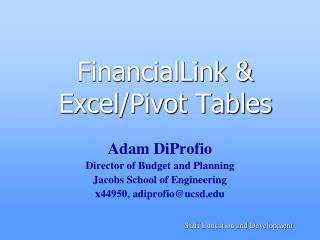 FinancialLink &amp; Excel/Pivot Tables