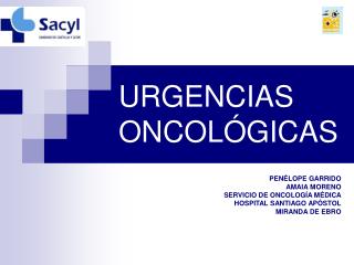 URGENCIAS ONCOLÓGICAS