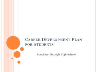 Career Development Plan for Students