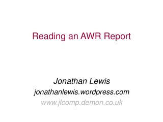 Reading an AWR Report