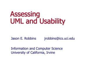 Assessing UML and Usability