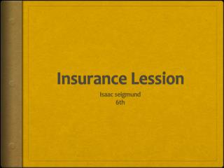 Insurance Lession