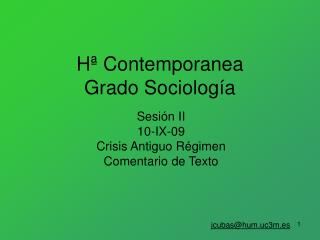 Hª Contemporanea Grado Sociología
