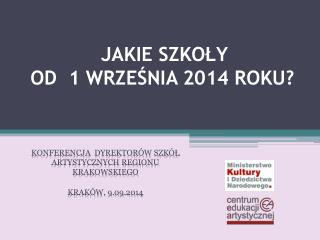 JAKIE SZKOŁY OD 1 WRZEŚNIA 2014 ROKU?