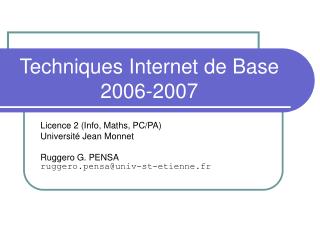 Techniques Internet de Base 2006-2007