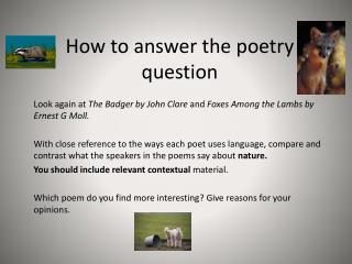 How to answer the poetry question