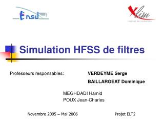 Simulation HFSS de filtres