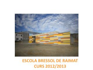 ESCOLA BRESSOL DE RAIMAT CURS 2012/2013