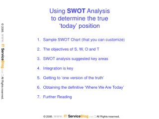 Using SWOT Analysis to determine the true ‘today’ position