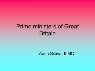 Prime ministers of Great Britain