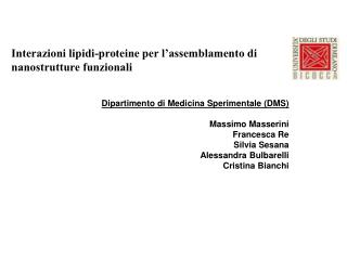 Interazioni lipidi-proteine per l’assemblamento di nanostrutture funzionali