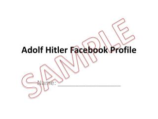 Adolf Hitler Facebook Profile