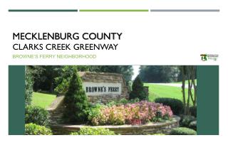 Mecklenburg County Clarks Creek Greenway