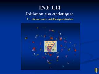 INF L14 Initiation aux statistiques 7 – Liaison entre variables quantitatives