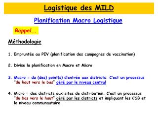 Planification Macro Logistique