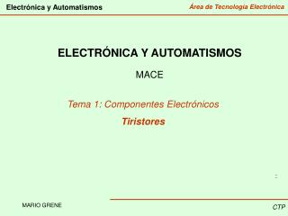 ELECTRÓNICA Y AUTOMATISMOS