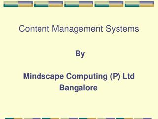 Content Management Systems