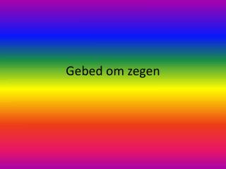 Gebed om zegen